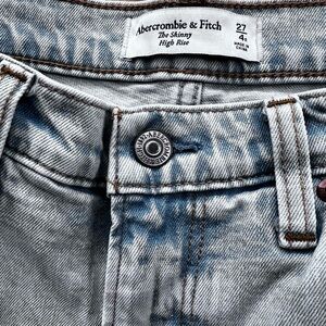 Abercrombie and Fitch High Rise Skinny Front Slit Jeans
